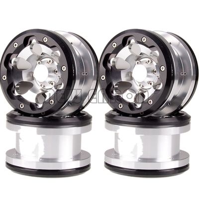 qualità  1:10 RC Model Car 4P 2.2" 6 Holes Beadlock Wheels Aluminum Rims Hub For Axial Yeti / Emerging RC 90056 90053 90045 90031 Crawler fabbrica