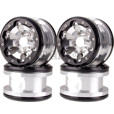 1:10 RC Model Car 4P 2.2&quot; 6 Holes Beadlock Wheels Aluminum Rims Hub For Axial Yeti / Emerging RC 90056 90053 90045 90031 Crawler