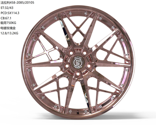 High Quality ALLOY Electroplating Mounted Gold Car Aluminum Alloy Custom Sports Rims Forged 5*114.3 20 Inch For Sale